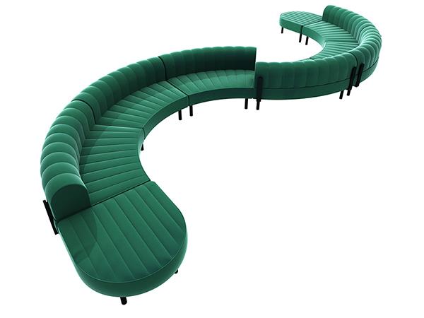Endless Low Back Comma Sectional -- Trade Show Furniture Rental