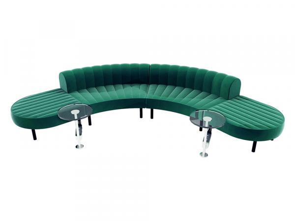 Endless Powered Low Back Comma Sectional -- CESS-062 -- Trade Show Furniture Rental