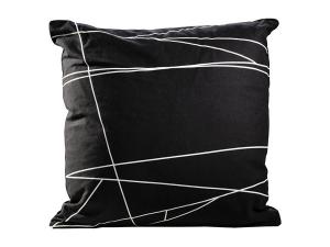 Linear Pillow Black with White Lines (CEAC-039) -- Trade Show Rental Furniture