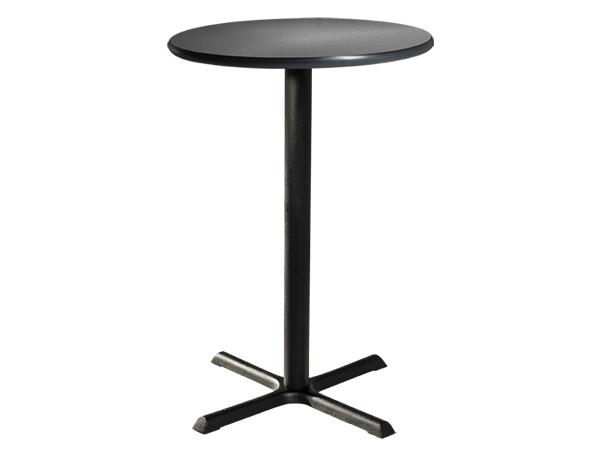 CEBT-024 | 30" Round Bar Table w/ Brushed Gunmetal Top and Standard Black Base -- Trade Show Furniture Rental