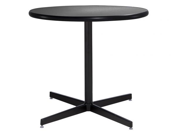 30" Round Cafe Table w/ Brushed Gunmetal Top and Standard Black Base (CECA-021)
 -- Trade Show Furniture Rental