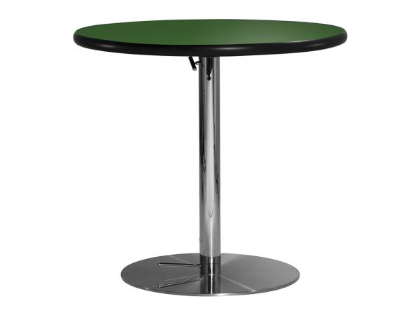 30" Round Cafe Table w/ Green Top and Hydraulic Base (CECA-026)
 -- Trade Show Furniture Rental