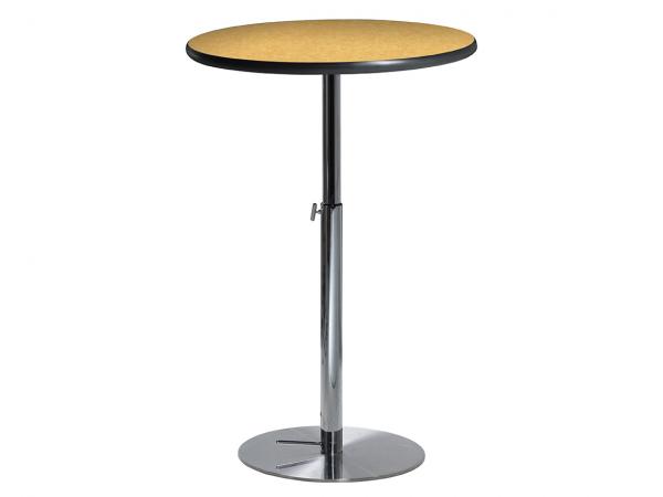 CEBT-034 | 30" Round Bar Table w/ Brushed Yellow Top and  Hydraulic Base -- Trade Show Furniture Rental