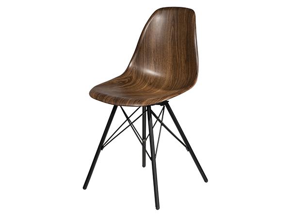 CEGS-040 | Chelsea Chair w/ Black Tower Base Walnut | Trade Show Furniture Rental