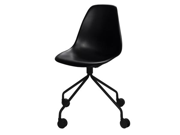 CEGS-031 | Chelsea Chair w/ Black Swivel Base and Casters Black -- Trade Show Furniture Rental