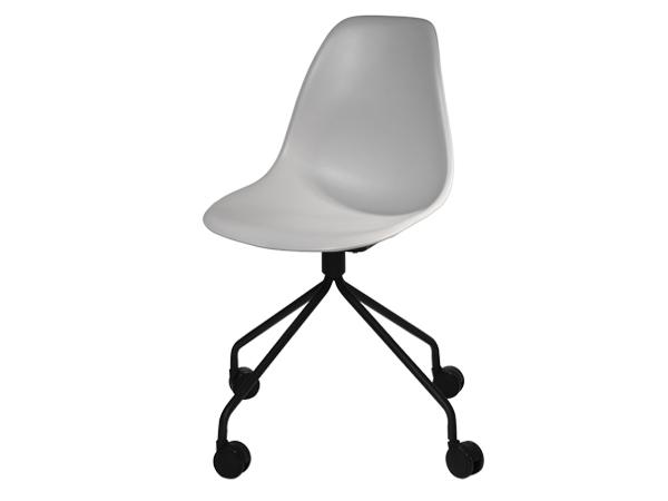 CEGS-035 | Chelsea Chair w/ Black Swivel Base and Casters Gray -- Trade Show Furniture Rental