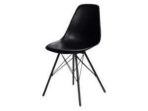 CEGS-032 | Chelsea Chair w/ Black Tower Base Black | Trade Show Furniture Rental