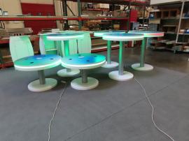 (2) MOD-1452 Coffee Tables and (4) MOD-1453 Bisto Tables with Wireless Charging Pads and Programmable RGB Accent Lights -- View 2